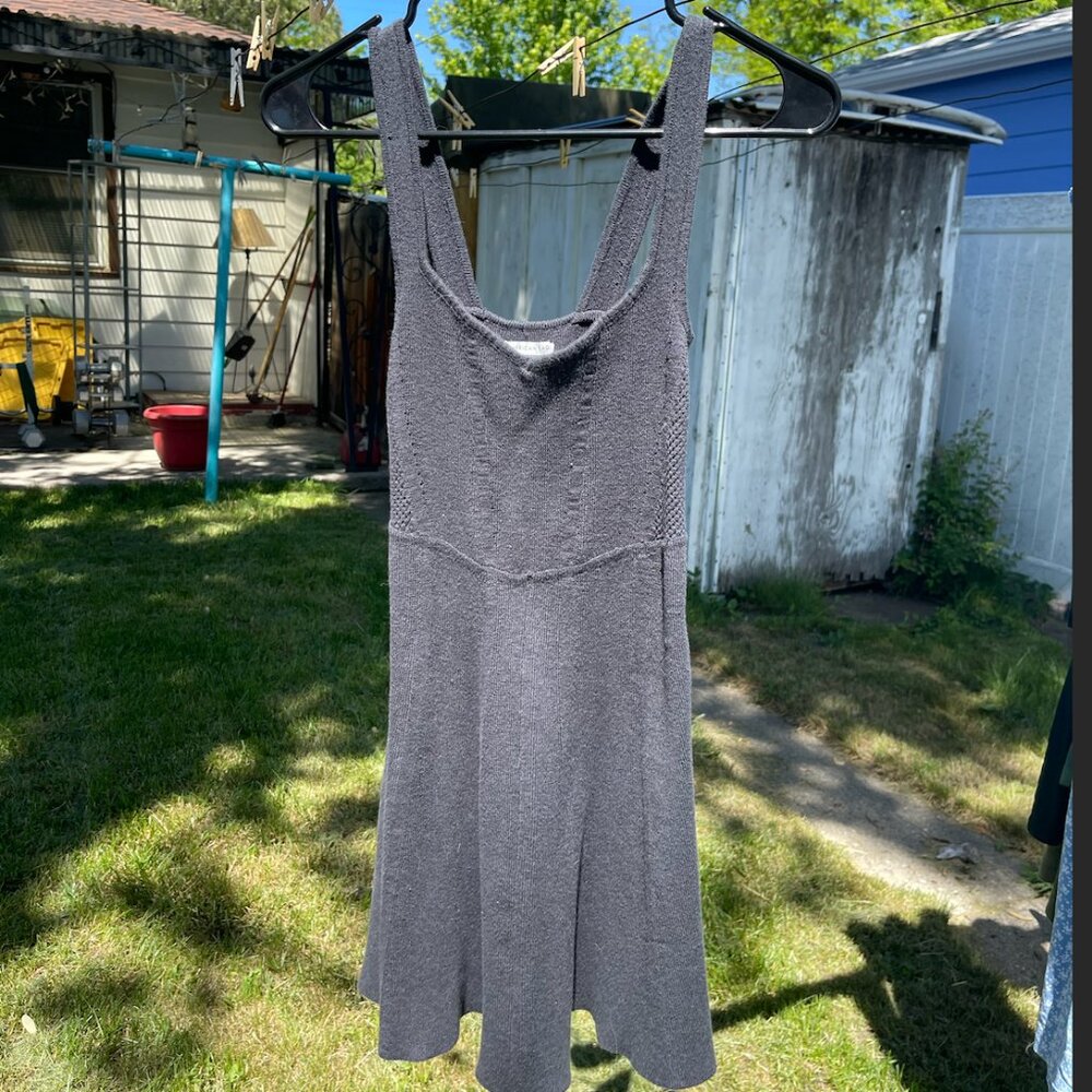 American Eagle Ribbed Corset Sweater Dress - XS - Black